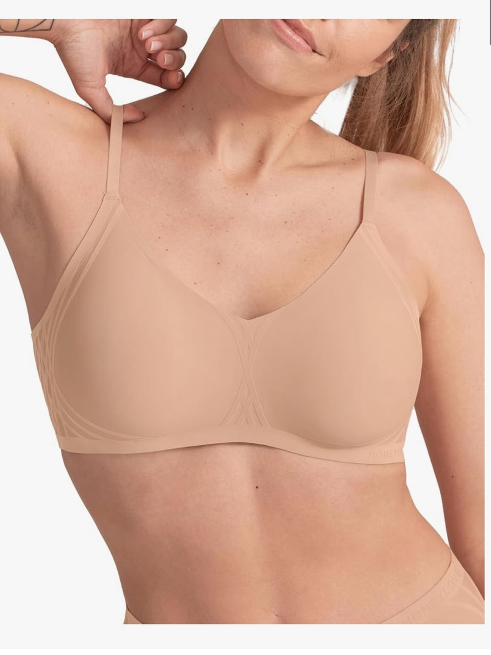 HONEYLOVE Silhouette Wireless Bra in Sand | Size Large